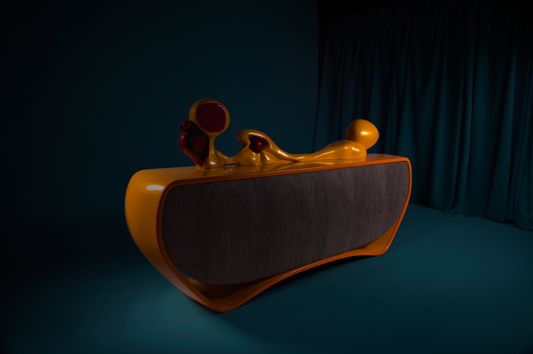 The sideboard, full three-quarter view