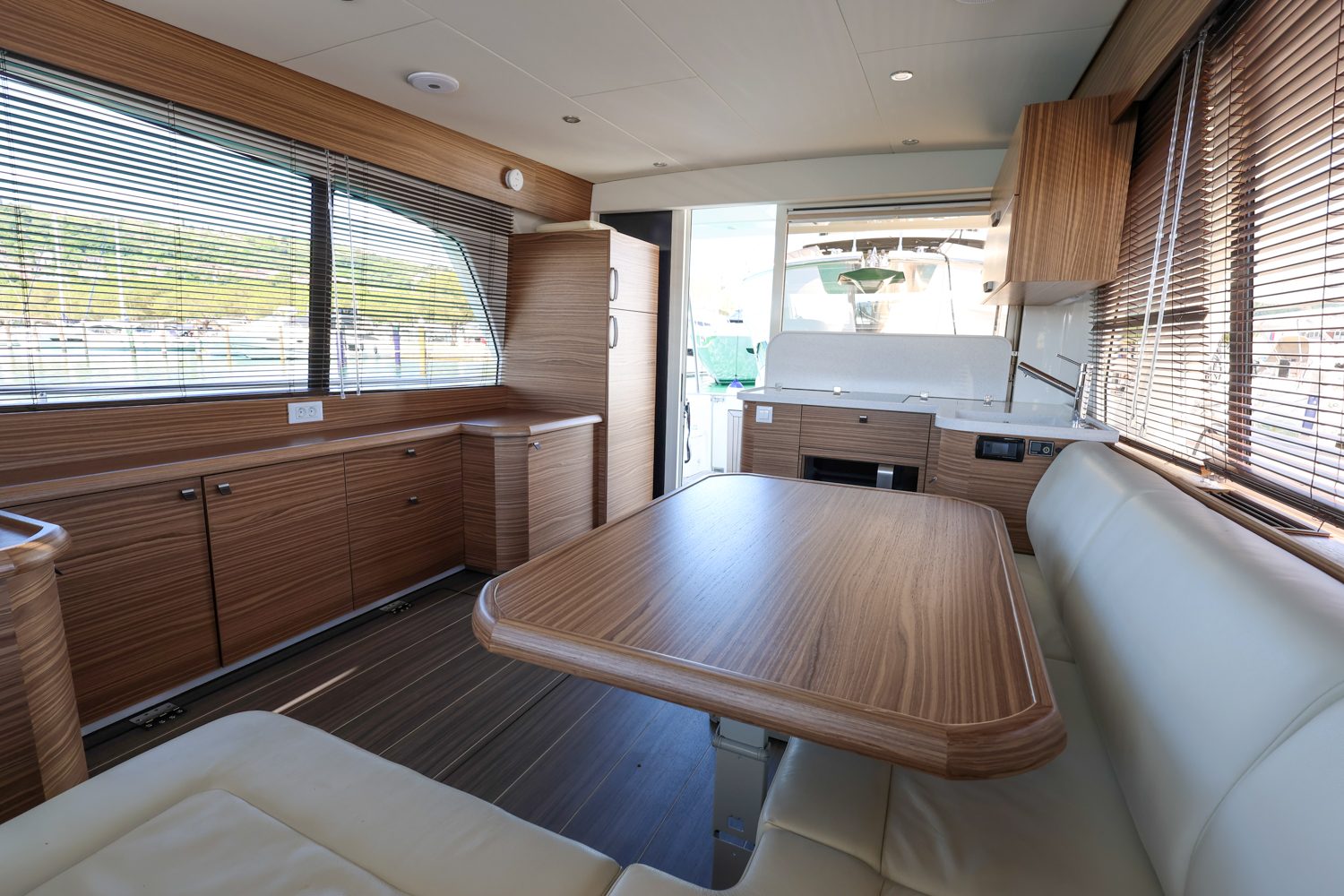 Aft cabin with berth and wall-mounted TV